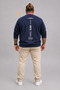 Men's Plus Size Crew Neck Sweat Hlsnk 23204 INDIGO - 2
