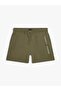 Men's Brand Logo Printed Khaki Green Swim Shorts Suitable for Daily Use