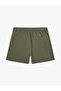 Men's Brand Logo Printed Khaki Green Swim Shorts Suitable for Daily Use - 2