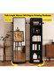 360° Rotating 3-in-1 Full-Length Mirror (168 x 46 cm) BLACK - Storage Shelves & Dual-Side Hangers, Space-Saving Design - 2