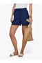 Women's Belted Navy Blue Shorts - 15367288 - 4