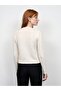 60935 Crew Neck Sequin Glitter Buttoned Knitwear Cardigan-Cream - 3