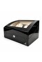 Automatic Watch Winding Box 4+6 |   Piano Wood, Battery Operated & Electric Silent Motor, Cream Alcantara - 3