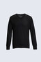 Anti-Pilling Wool V-Neck Regular Fit Black Sweater - 2