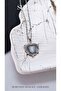 Gray Opal Zircon Stone Heart Figure Steel Necklace - 3