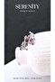 Pink Zircon Stone Heart Steel Ring with Leaf Figure - 3