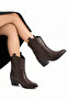 Shane Women's Brown Embroidered Pointed Toe Thick Heeled Western Cowboy Boots - 7