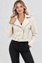 Snake Skin Textured Belted Short Jacket - 2