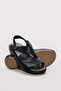 Genuine Leather Black Women's Classic Sandals 864ZAR05 - 4
