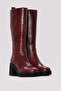 Genuine Leather and Fur Claret Red Women's Classic Boots 217Yza660-03 - 4
