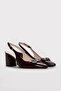 Genuine Leather Claret Red Women's Thick Heeled Shoes 215Za2977 - 5