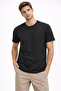 Men's Black Crew Neck T-Shirt Regular Fit Basic Cotton Pack Daily Use T-Shirt