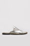 Genuine Leather Gold Women's Flat Slippers 888Za246
