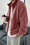Men's Pro Thermal Inner Outer Sherpa Autumn Winter Full Zip Plush Sweatshirt - 3