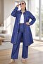 Snap Closure Pocket on Jacket Waist Elastic Pocket Pocketed Ntolon Large Size Jeans Suit
