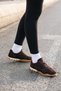 Genuine Leather Brown Suede Women's Sports Shoes 312Za55102