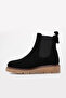 Genuine Leather and Fur Black Suede Women's Classic Boots 657Kza2501 - 3
