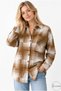Women's Beige Ecru Cashmere Thick Plaid Lumberjack Shirt - Thin Jacket - 4
