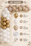 Gold Chrome, White and Stone Sand Color Balloon Chain Birthday Engagement Henna Pastel Bride Set - 3