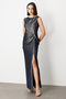 Beli Gathered Glitter Sleeveless Dress 26Kekl04043