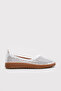 Genuine Leather White Women's Ballerina Shoes 240Za2104