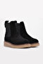 Genuine Leather and Fur Black Suede Women's Classic Boots 657Kza2501 - 5