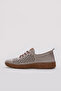Genuine Leather Silver Gray Women's Casual Shoes 657Za003 - 2