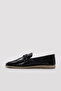 Genuine Leather Black Wrinkled Women's Casual Shoes 238Za3058 - 2