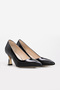 Genuine Leather Black Patent Leather Women's Thin Heel Shoes 215Za3202 - 4