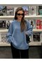 Oversize Fit Soft Textured Circular Neck Basic Knitwear Women's Sweater