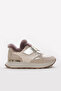 Genuine Leather Fur Beige Gold Women's Casual Shoes 757Kza24056 - 2