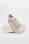 Genuine Leather Beige Gold Women's Casual Shoes 757Za25076 - 4