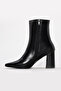 Genuine Leather Black Women's Thick Heeled Boots 215Dza3211 - 2