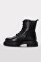 Genuine Leather and Fur Black Floater Women's Classic Boots 710Kza6001 - 3
