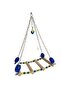 Yellow Navy Blue Toy Swing Set for Budgies - 3