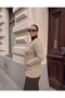 Classic Knitted Jacket with Steel Mesh Stone Accessories - 2