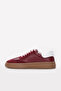 Genuine Leather Burgundy White Women's Casual Shoes 934Za128 - 2