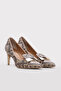 Genuine Leather Mink Wicker Women's Thin Heel Shoe 019ZA21-514 - 5