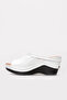Genuine Leather White Women's Wedge Heel Slippers 972ZA1001 - 4