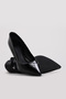 Genuine Leather Black Patent Leather Crocodile Women's Thin Heel Shoes 210Za1708 - 3
