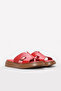 Genuine Leather Red Women's Flat Slippers 621Za858 - 5
