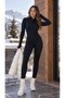 Black Fleece Fitted Jumpsuit - 5