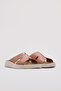 Genuine Leather Tan Women's Short Heeled Slippers 160Zahr0250 - 4