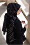 Crepe Geometric Patterned Black Color 75X195 Non-Fading Shawl - 7