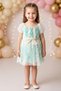 Baby Girl Girl Kid Birthday Party Wedding Dress Short Sleeve Ruched Lined Dress - 4