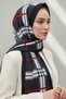 Crepe Shawl 75X195 Smoked Plaid Patterned Wrinkle-Free Women's Shawl - 4