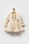 Baby Girl Dress Girls' Dress Collared Birthday Party Wedding Special Occasion Long Sleeve Lined Floral Pattern - 3