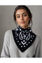 Patterned Double-Sided Knitwear Triangle Scarf - 2