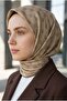 100% pure silk twill scarf 90x90 beige monogram pattern hand stitched