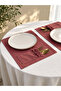 2-Piece Pink Pocketed Linen Ruffle Detailed American Tablecloth/Placemat